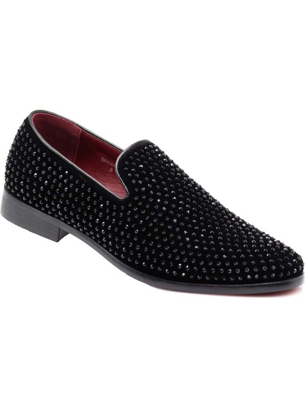 Alberto Fellini Mens Black Vintage Velvet Rhinestone Loafer Slip On Tuxedo Shoes
